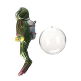 Maxbell Miniature Diver Action Figure Simulation for Aquarium Fish Tank Favors Green
