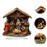 Maxbell Jesus Birth Figurine Crafts Christmas Statue for Living Room Desktop Bedroom