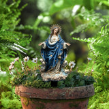 Maxbell Blessed Mary Statue Landscape Ornament for Outdoor Micro Landscape Flowerpot