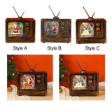 Maxbell Christmas Musical Box Retro Crafts Night Light for Gifts Bookshelf Christmas style B
