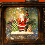 Maxbell Christmas Musical Box Retro Crafts Night Light for Gifts Bookshelf Christmas style B