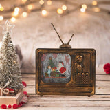 Maxbell Christmas Musical Box Retro Crafts Night Light for Gifts Bookshelf Christmas style  C