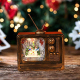 Maxbell Christmas Musical Box Retro Crafts Night Light for Gifts Bookshelf Christmas style  D