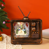 Maxbell Christmas Musical Box Retro Crafts Night Light for Gifts Bookshelf Christmas style  D