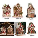 Maxbell Small Christmas Decor Village House Christmas Decorations Accessory for Desk Table Style A