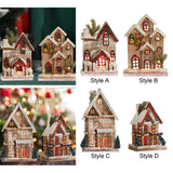 Maxbell Small Christmas Decor Village House Christmas Decorations Accessory for Desk Table Style A