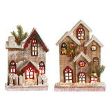 Maxbell Small Christmas Decor Village House Christmas Decorations Accessory for Desk Table Style A