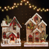 Maxbell Small Christmas Decor Village House Christmas Decorations Accessory for Desk Table Style A