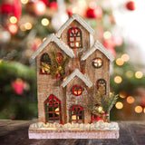Maxbell Small Christmas Decor Village House Christmas Decorations Accessory for Desk Table Style B