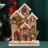 Maxbell Small Christmas Decor Village House Christmas Decorations Accessory for Desk Table Style B