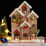 Maxbell Small Christmas Decor Village House Christmas Decorations Accessory for Desk Table Style B