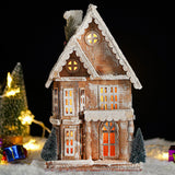Maxbell Small Christmas Decor Village House Christmas Decorations Accessory for Desk Table Style C