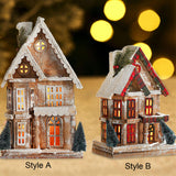 Maxbell Small Christmas Decor Village House Christmas Decorations Accessory for Desk Table Style C