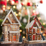 Maxbell Small Christmas Decor Village House Christmas Decorations Accessory for Desk Table Style C