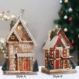 Maxbell Small Christmas Decor Village House Christmas Decorations Accessory for Desk Table Style C