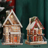 Maxbell Small Christmas Decor Village House Christmas Decorations Accessory for Desk Table Style C