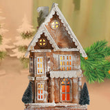 Maxbell Small Christmas Decor Village House Christmas Decorations Accessory for Desk Table Style C