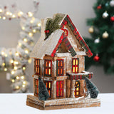 Maxbell Small Christmas Decor Village House Christmas Decorations Accessory for Desk Table Style D