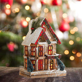 Maxbell Small Christmas Decor Village House Christmas Decorations Accessory for Desk Table Style D