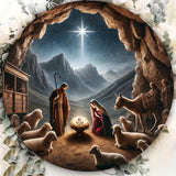 Maxbell Nativity Scene Pendant Round Acrylic Nativity Scene for Desk Countertop Home