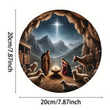 Maxbell Nativity Scene Pendant Round Acrylic Nativity Scene for Desk Countertop Home