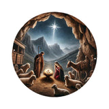 Maxbell Nativity Scene Pendant Round Acrylic Nativity Scene for Desk Countertop Home