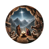 Maxbell Nativity Scene Pendant Round Acrylic Nativity Scene for Desk Countertop Home