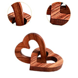 Maxbell Wooden Heart Pendant Modern Romantic Ornament for Gift Living Room