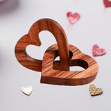Maxbell Wooden Heart Pendant Modern Romantic Ornament for Gift Living Room