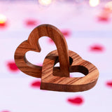 Maxbell Wooden Heart Pendant Modern Romantic Ornament for Gift Living Room