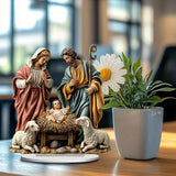 Maxbell Christmas Nativity Scene Figurine Jesus Collectible Figurine for Gift Office