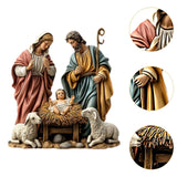 Maxbell Christmas Nativity Scene Figurine Jesus Collectible Figurine for Gift Office