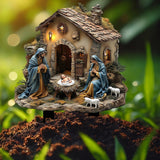 Maxbell Jesus Birth Statue DIY Crafts Gifts Yard Sign for Courtyard Flowerpot Garden