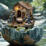 Maxbell Jesus Birth Statue DIY Crafts Gifts Yard Sign for Courtyard Flowerpot Garden