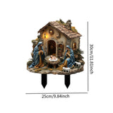 Maxbell Jesus Birth Statue DIY Crafts Gifts Yard Sign for Courtyard Flowerpot Garden