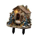 Maxbell Jesus Birth Statue DIY Crafts Gifts Yard Sign for Courtyard Flowerpot Garden