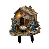 Maxbell Jesus Birth Statue DIY Crafts Gifts Yard Sign for Courtyard Flowerpot Garden