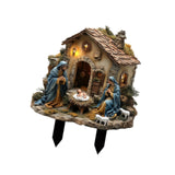 Maxbell Jesus Birth Statue DIY Crafts Gifts Yard Sign for Courtyard Flowerpot Garden