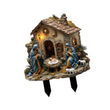 Maxbell Jesus Birth Statue DIY Crafts Gifts Yard Sign for Courtyard Flowerpot Garden