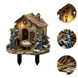 Maxbell Jesus Birth Statue DIY Crafts Gifts Yard Sign for Courtyard Flowerpot Garden