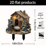 Maxbell Jesus Birth Statue DIY Crafts Gifts Yard Sign for Courtyard Flowerpot Garden