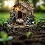 Maxbell Jesus Birth Statue DIY Crafts Gifts Yard Sign for Courtyard Flowerpot Garden