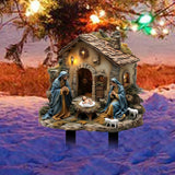 Maxbell Jesus Birth Statue DIY Crafts Gifts Yard Sign for Courtyard Flowerpot Garden