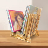 Maxbell Wooden Desktop Book Stand Practical Records Storage Rack for Cd