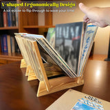 Maxbell Wooden Desktop Book Stand Practical Records Storage Rack for Cd