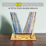 Maxbell Wooden Desktop Book Stand Practical Records Storage Rack for Cd