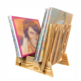 Maxbell Wooden Desktop Book Stand Practical Records Storage Rack for Cd