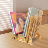 Maxbell Wooden Desktop Book Stand Practical Records Storage Rack for Cd