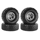 Maxbell 4 Pieces RC Car Wheels and Tires Assembly Replacement for 90046 1/10 RC Black