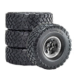 Maxbell 4 Pieces RC Car Wheels and Tires Assembly Replacement for 90046 1/10 RC Black